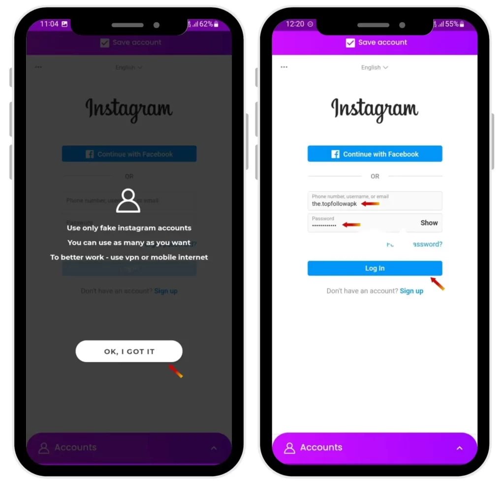 Login with Instagram Account