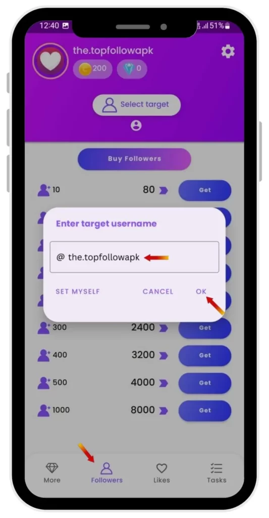 Select Target Account